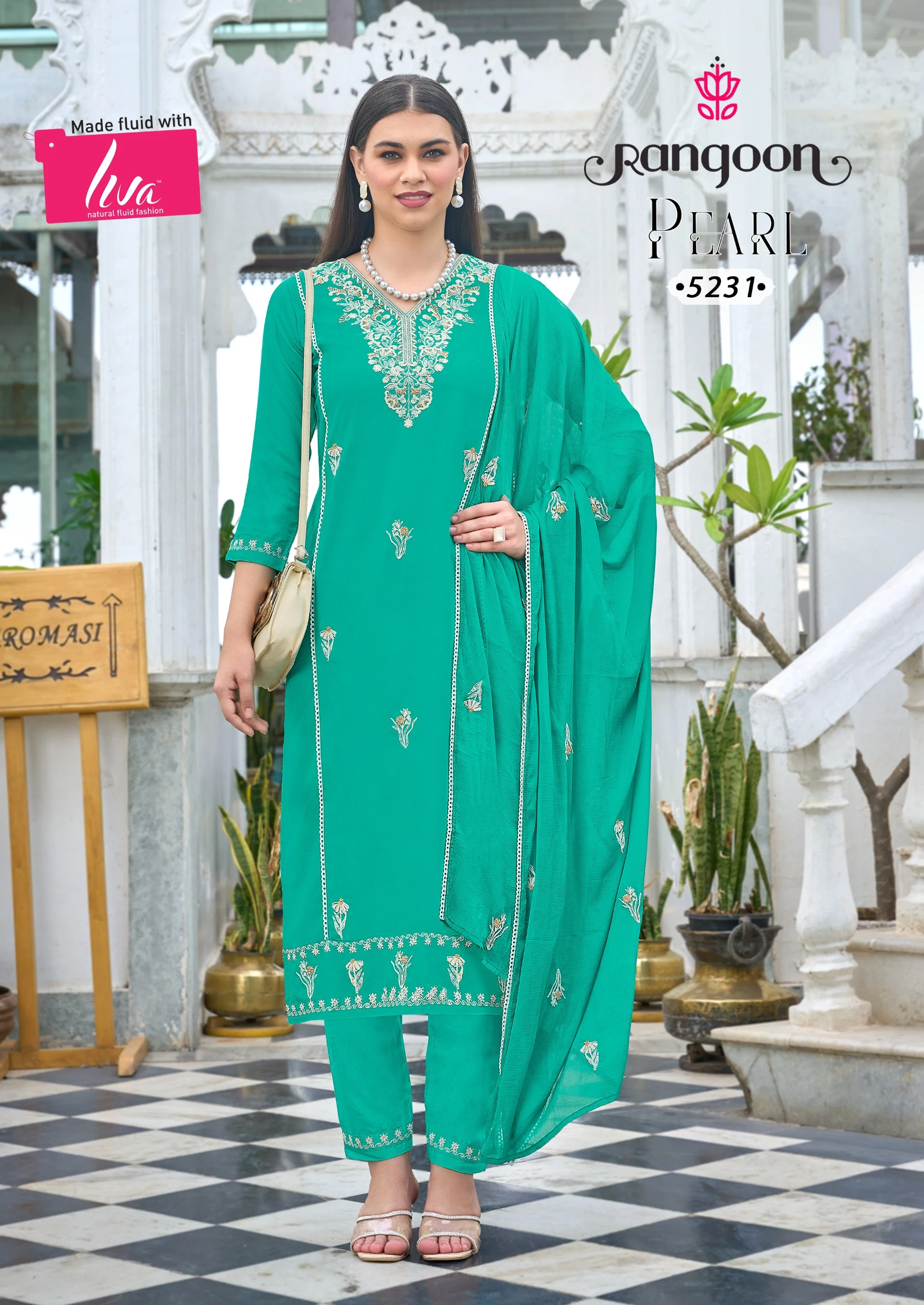 Rangoon Pearl Viscos Rayon Wholesale Readymade Salwar Suit Catalog — Wholesale Salwar Suits, Rangoon wholesale from Surat — view 6